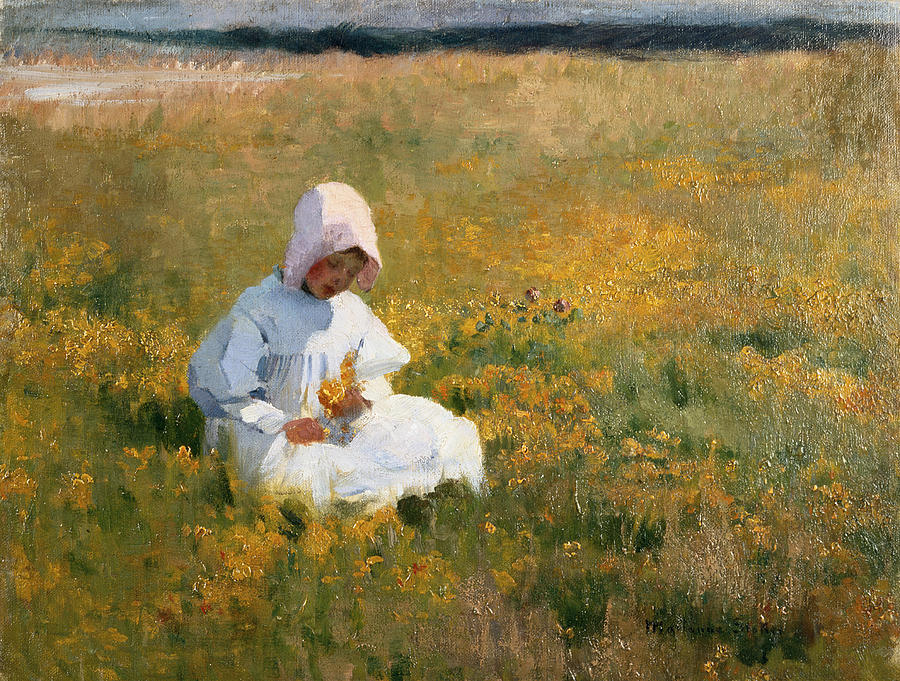 In a Field of Buttercups Painting by Marianne Stokes - Fine Art America