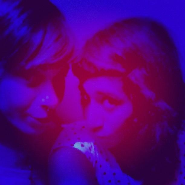 Blue Photograph - In Blue And Red <3 Millie! #truefriends by Edda Garcia