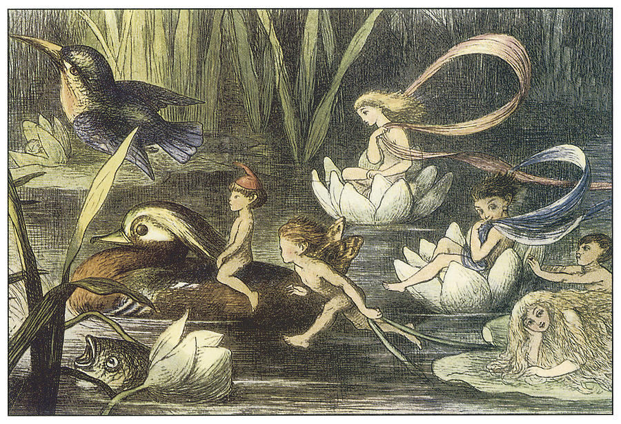 In Fairyland Fairies And Waterlilies Painting By Richard Doyle Fine
