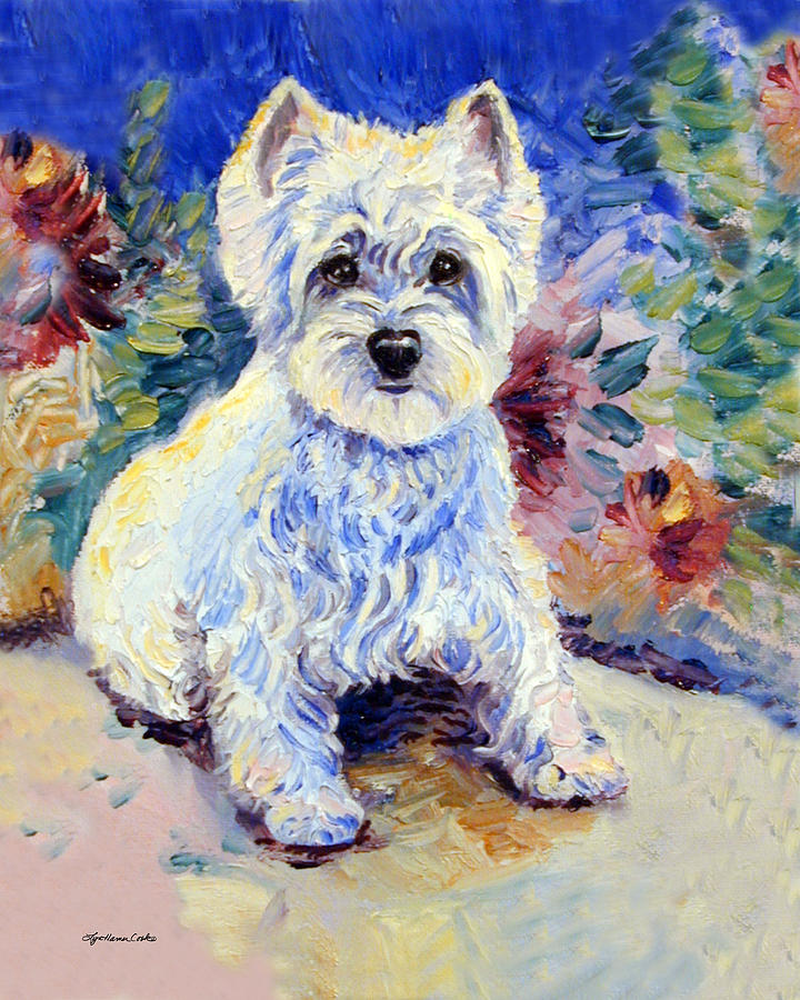 Dog Painting - In the Garden - West Highland Terrier by Lyn Cook