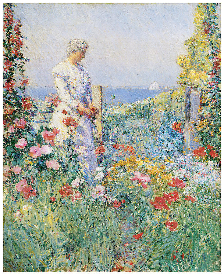 In The Garden Painting By Frederick Childe Hassam   In The Garden Frederick Childe Hassam 