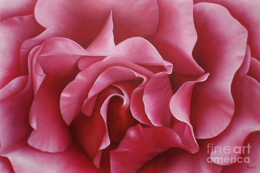 In the heart of a rose Painting by Paula Ludovino