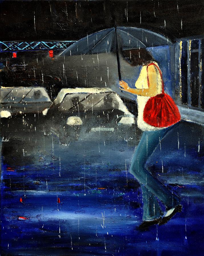 In The Rain Painting by Pol Ledent