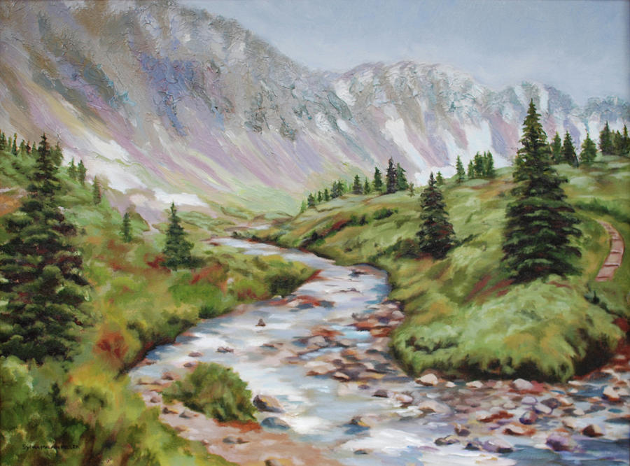 In the Rockies Painting by Sylvia Miller