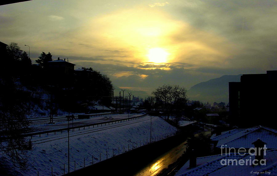 in Ticino una mattina presto guardando verso Brunate  Photograph by Mariana Costa Weldon
