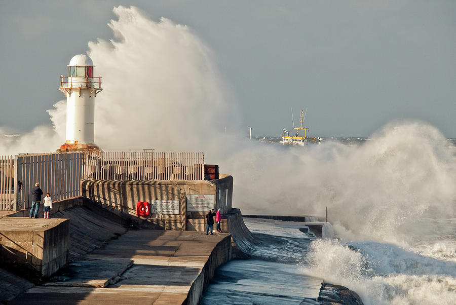 Incoming tide South Gare Photograph by Gary Eason