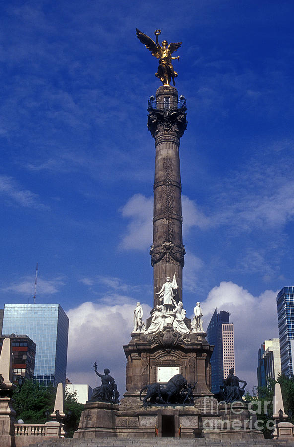 INDEPENDENCE MONUMENT AND SKYSCRAPERS Mexcio City Photograph by John  Mitchell