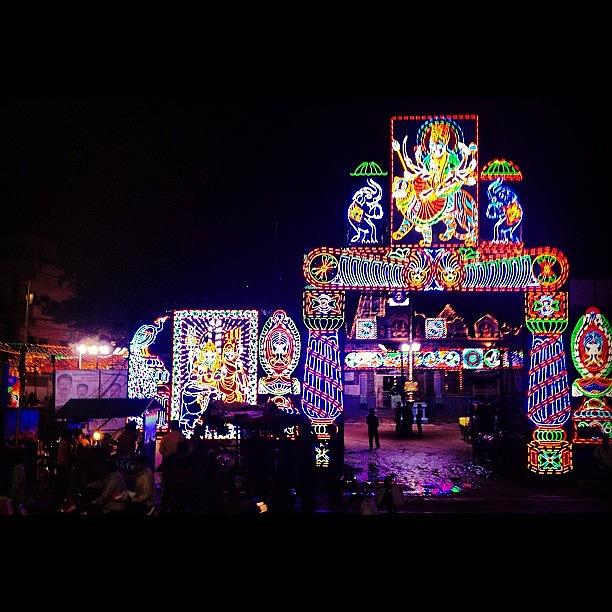 Hyderabad Photograph - #india #temple #lights #neonlights by Sahil Gupta