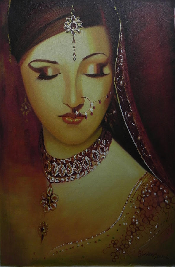 Indian Bride Painting - Indian Bride by Gurdeep Sharma