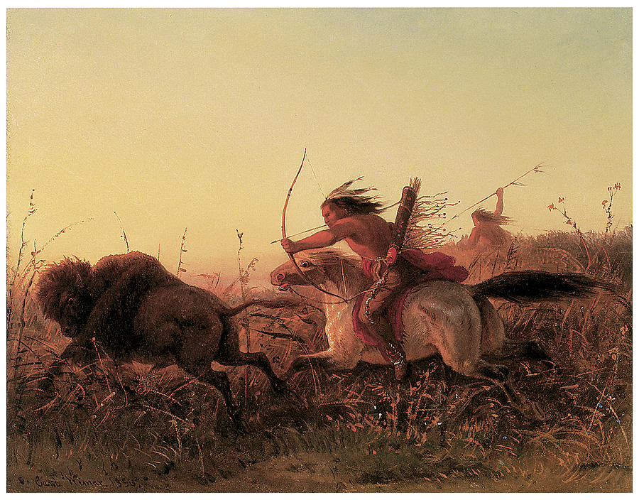 American Indian Painting - Indian Buffalo Hunt by Charles Wimar