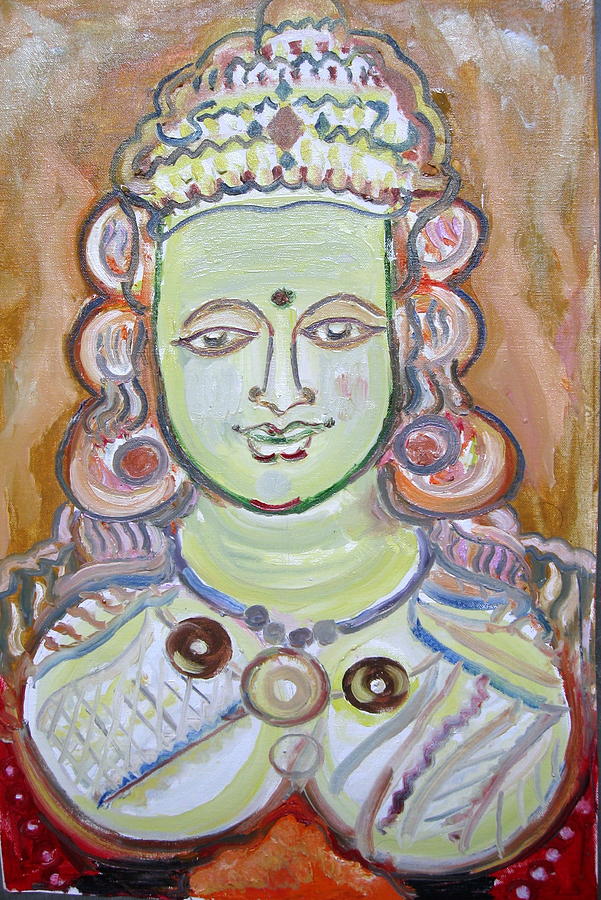 Indian Deity Kamahshi Devi Painting by Anand Swaroop Manchiraju