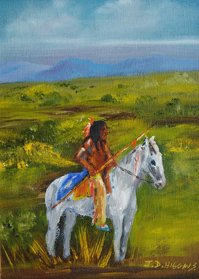 Horse Painting - Indian Scout by James Higgins
