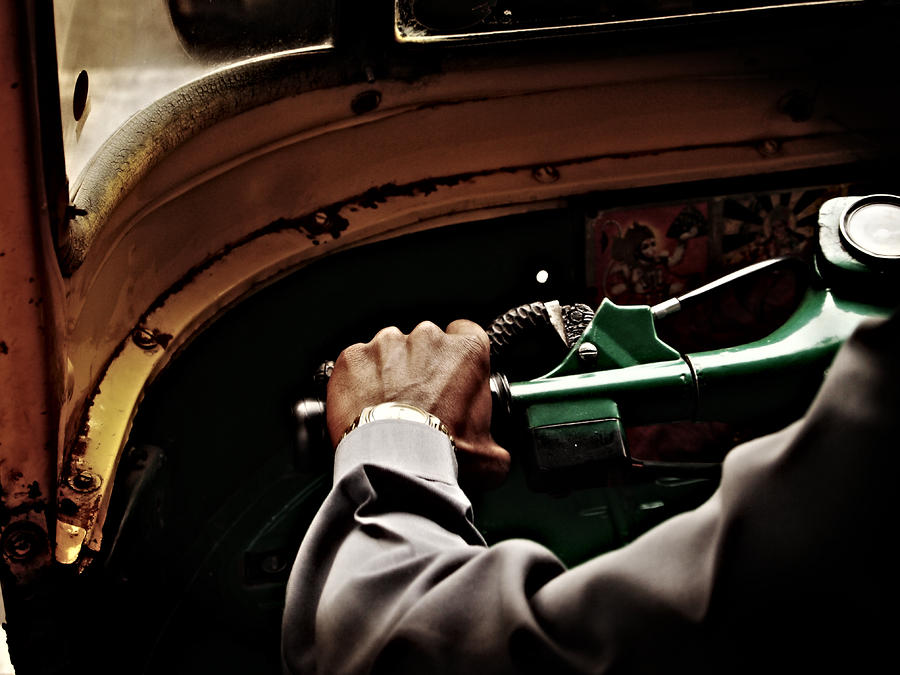 Car Photograph - Indian Tuk-tuk Driver by Guillaume Rodrigue