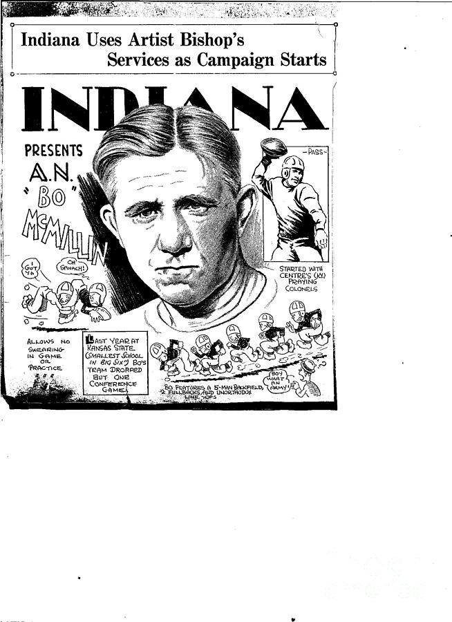 Football Drawing - Indiana Sports by Steve Bishop