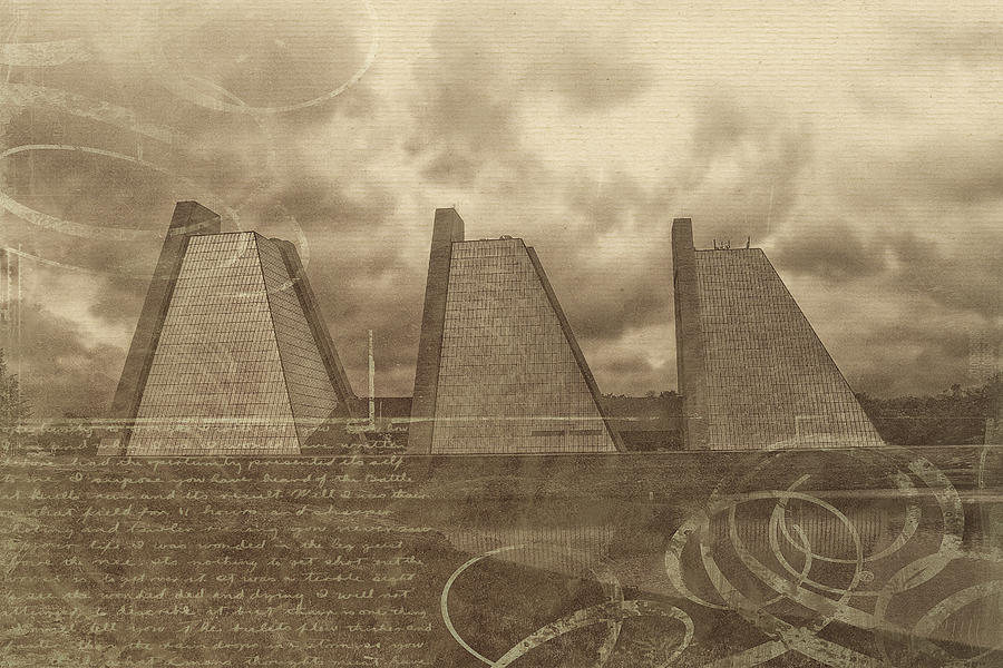 Indianapolis Pyramids Textured 2 Mixed Media by David Haskett II