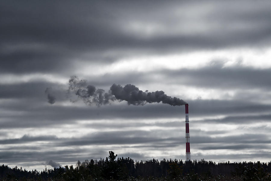 Winter Photograph - Industrial smog by Aleksandr Volkov