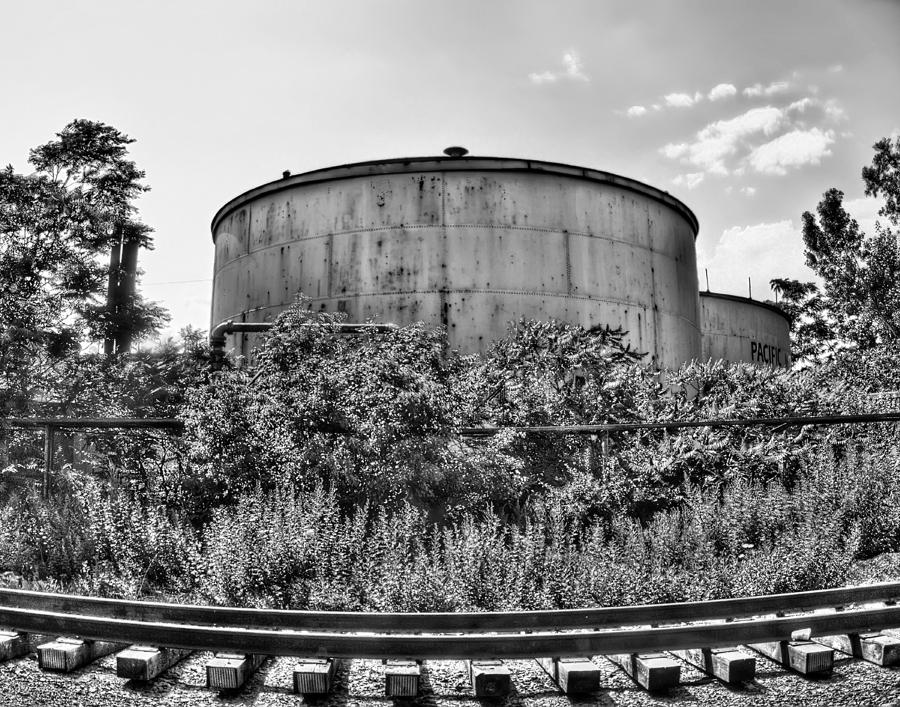 Industrial Tank in Black and White Photograph by Tammy Wetzel