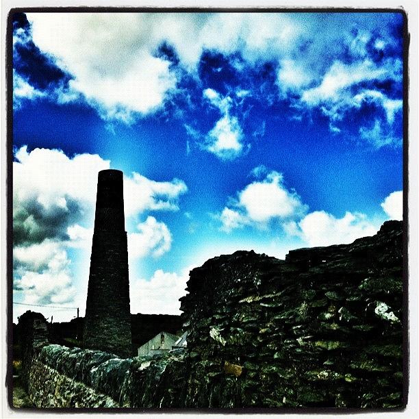 Blue Photograph - #industry #port #anglesey #chimney by Emma  Maudsley