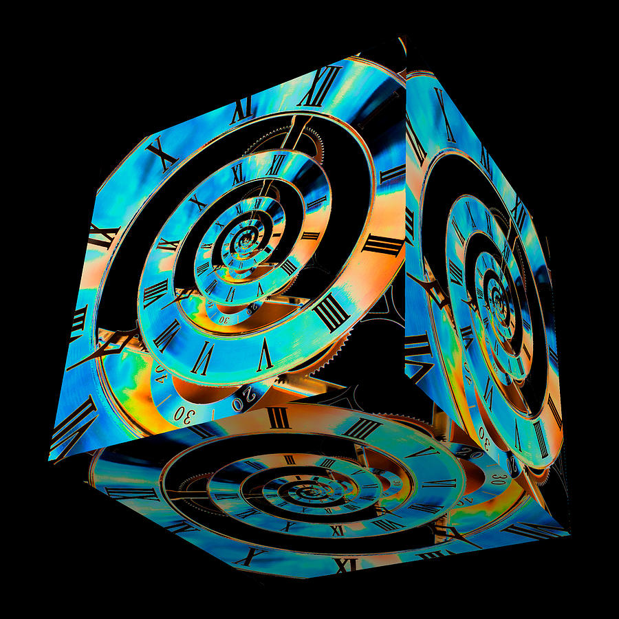 Infinity Time Cube on Black Photograph by Steve Purnell