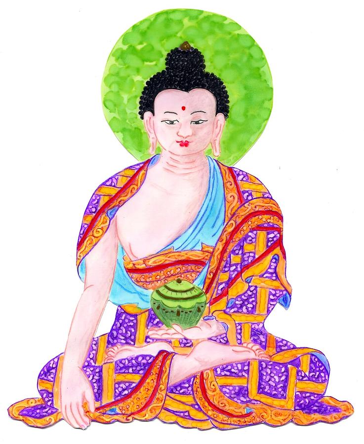 Ink Buddha Drawing by Suzan  Sommers