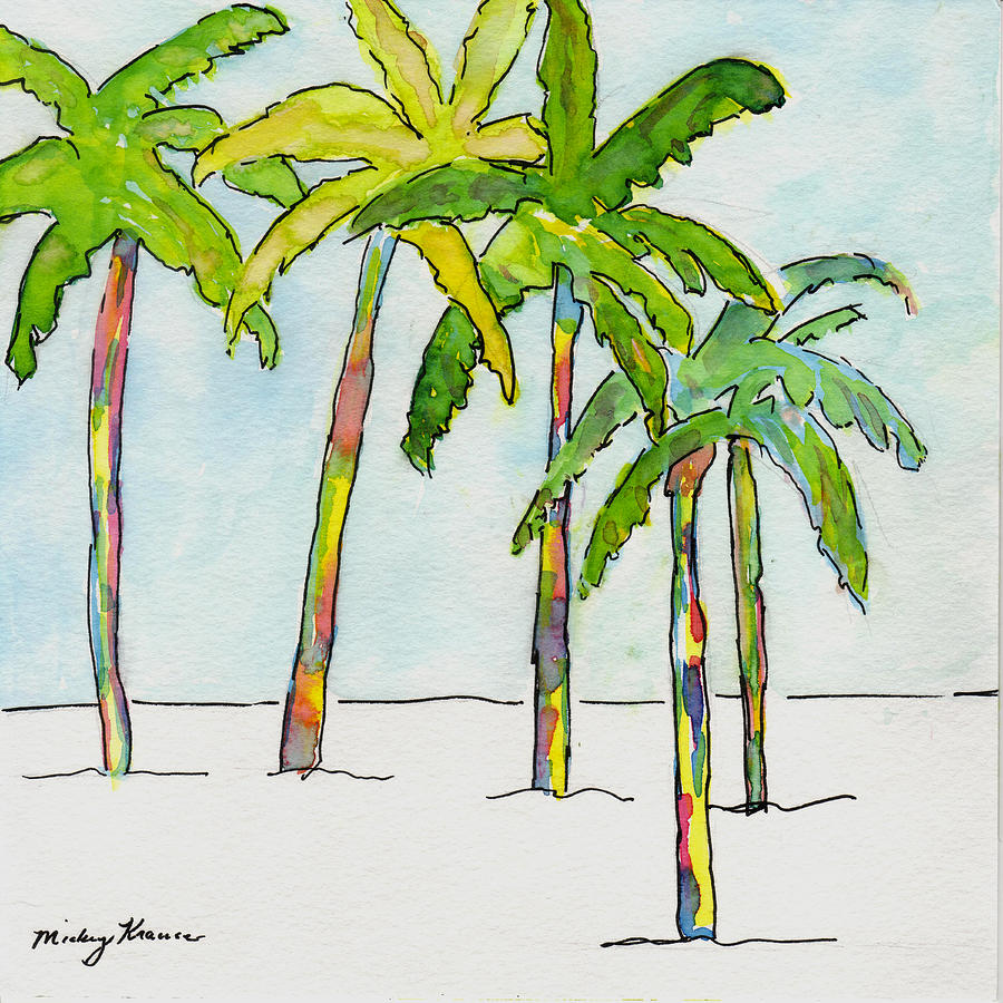Tree Painting - Inked Palms by Mickey Krause