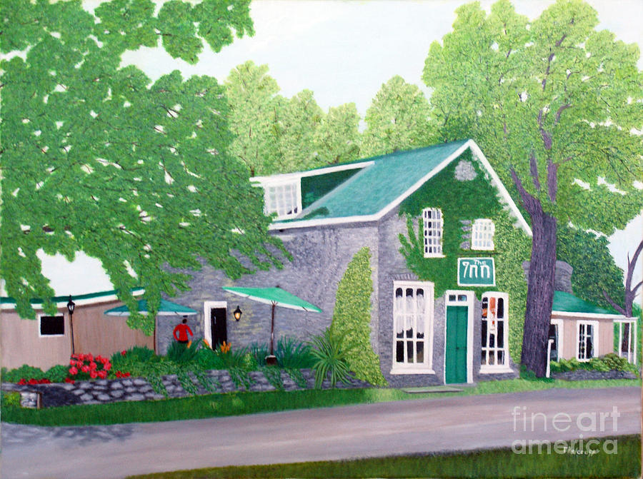 Inn on Lake n the Mountain  Painting by Peggy Holcroft