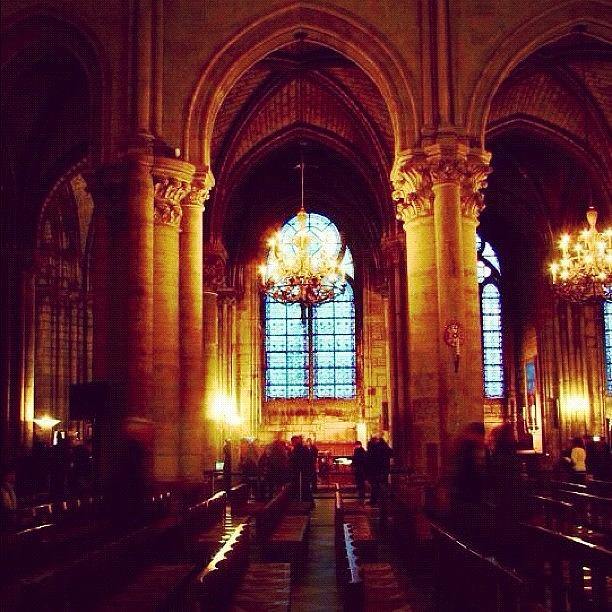 Paris Photograph - Inside Notre Dame Cathedral. #paris by Dorcas Pang