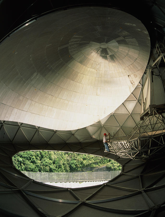Inside Radome Of Upgraded Arecibo Radio Telescope Photograph by David Parker