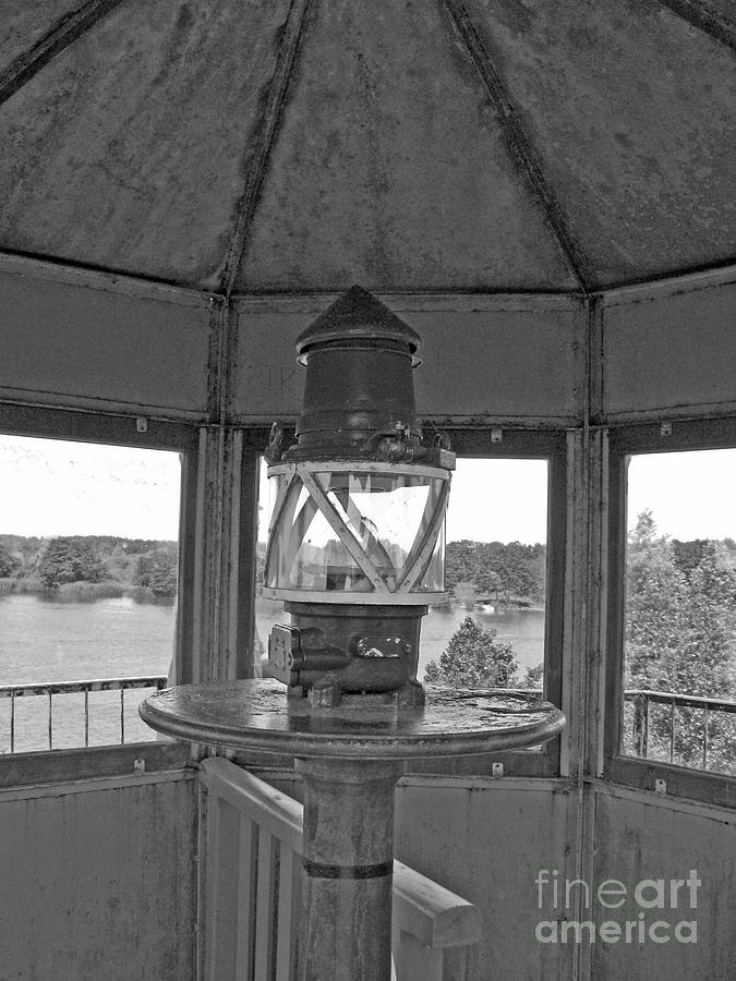 Black And White Photograph - Inside the Lighthouse Tower. Uostadvaris. Lithuania. by Ausra Huntington nee Paulauskaite