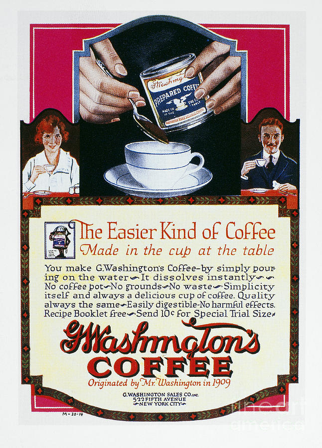 Instant Coffee Ad, 1919 Photograph by Granger