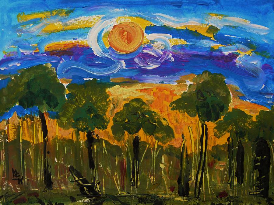 Intense Sky and Landscape Painting by Mary Carol Williams