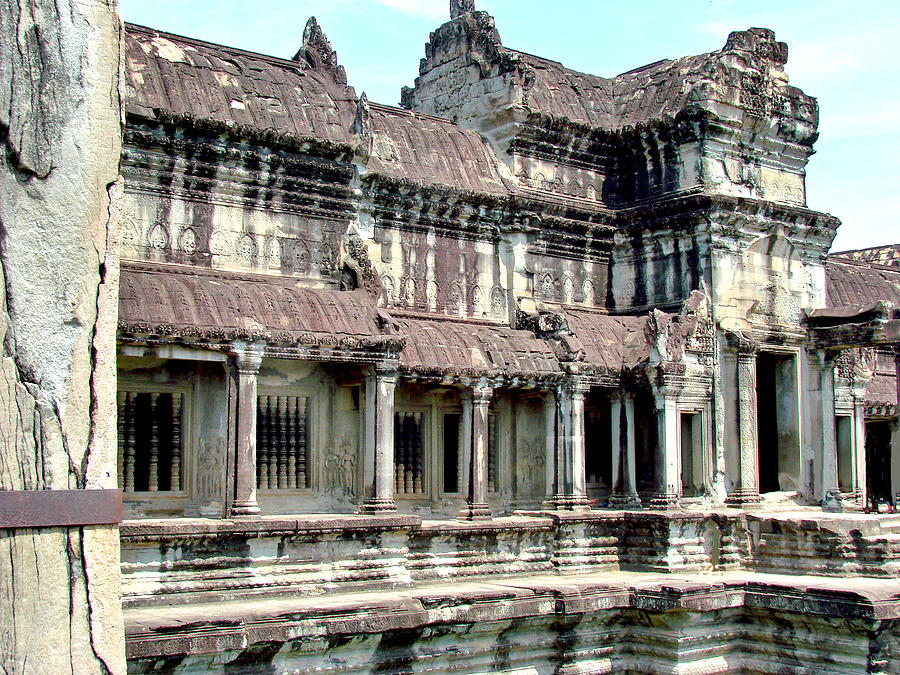 Interior of Entrace to Angkor Wat Photograph by Roy Foos