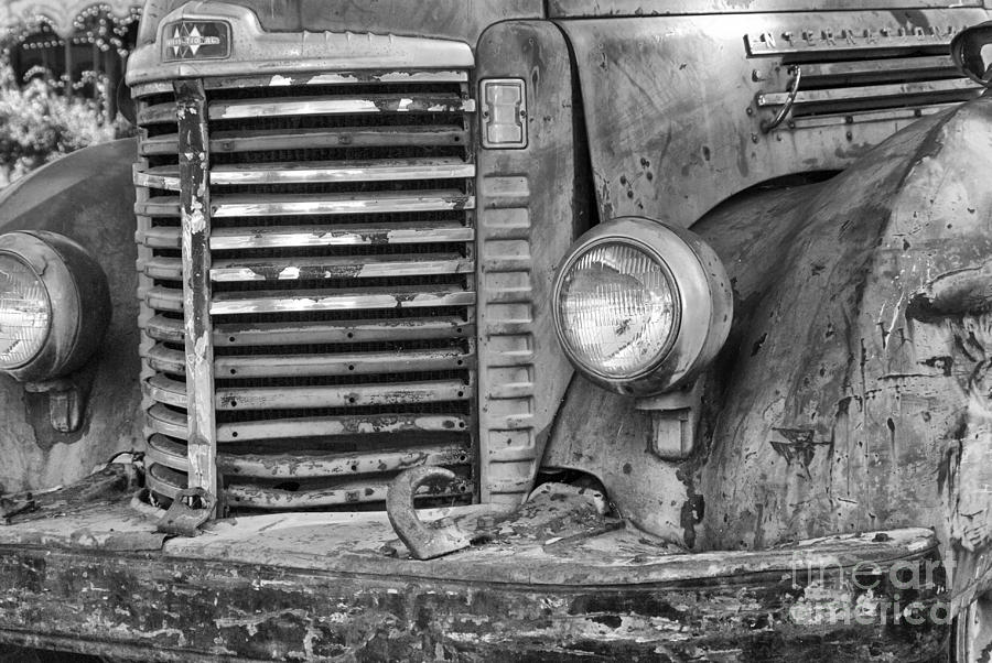 International Truck Black and White Photograph by Jim And Emily Bush