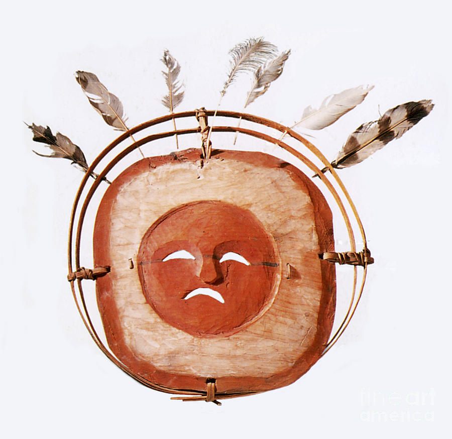 Feather Still Life Photograph - Inuit Moon Mask by Photo Researchers