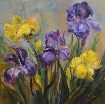 Irises Painting by Marlyse Ruess - Pixels