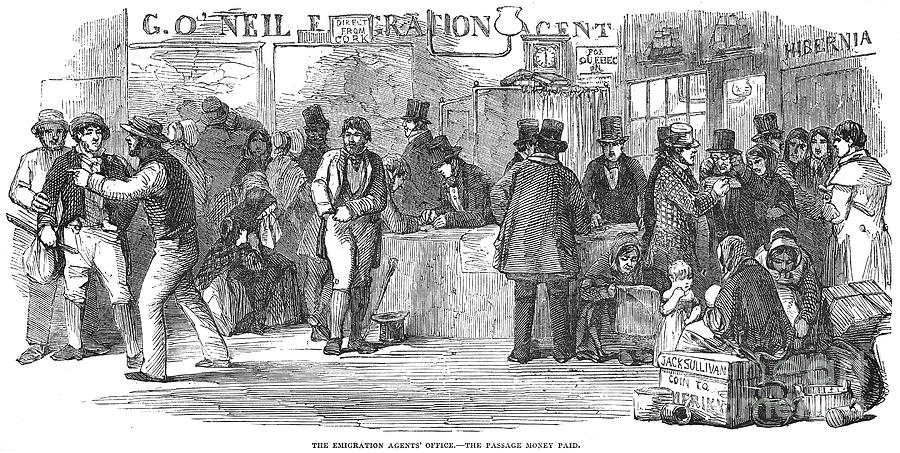 Cork Photograph - Irish Immigrants, 1851 by Granger