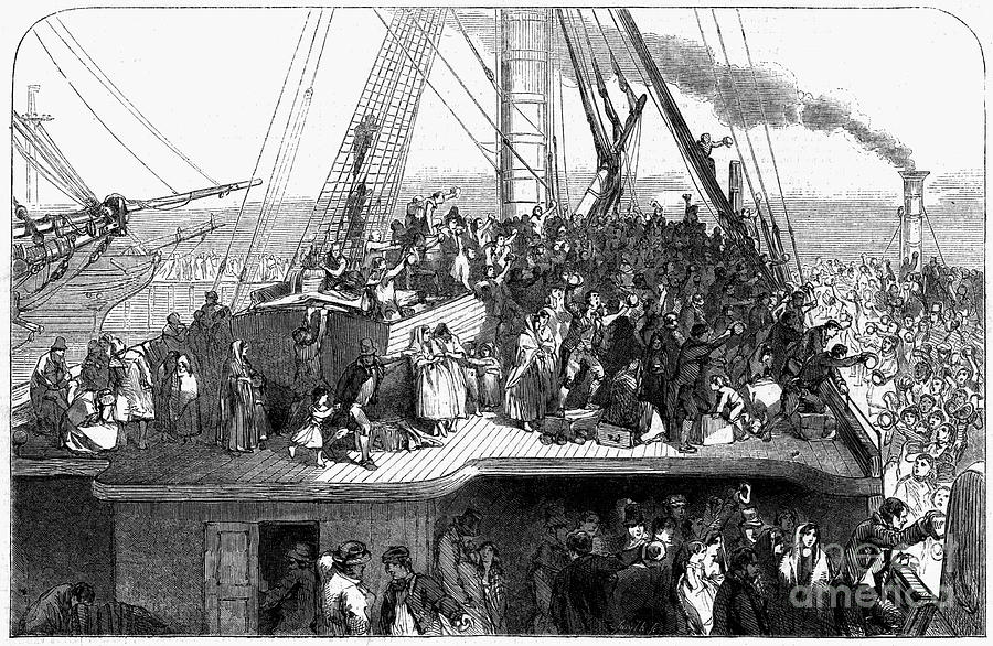 Irish Immigrants Ship, 1850 Photograph by Granger