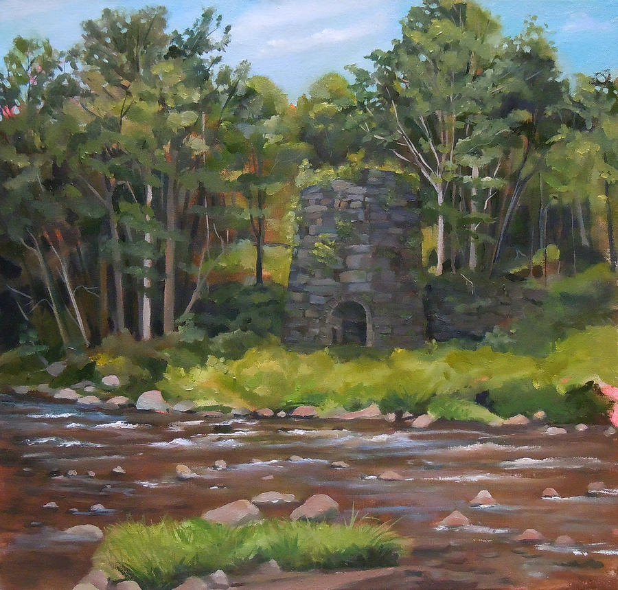 Iron Furnace of Franconia New Hampshire Painting by Nancy Griswold