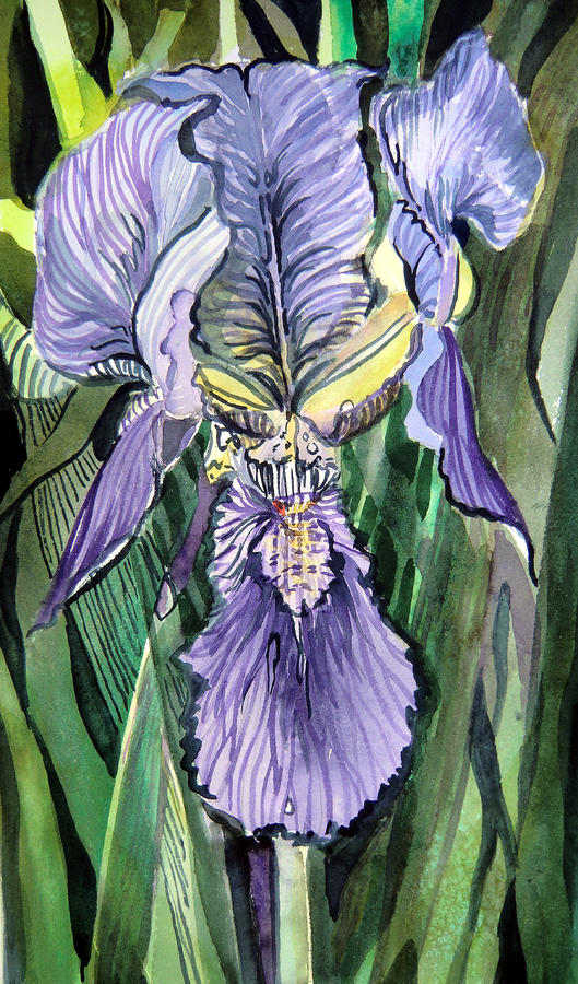 Iris Painting - Irresistable by Mindy Newman