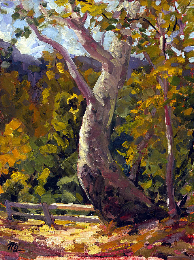 Irvine Oak Painting by Mark Lunde