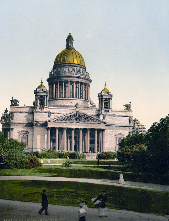 Isaac Cathedral from Alexanders Garden in St. Petersburg Russia Photograph by International  Images