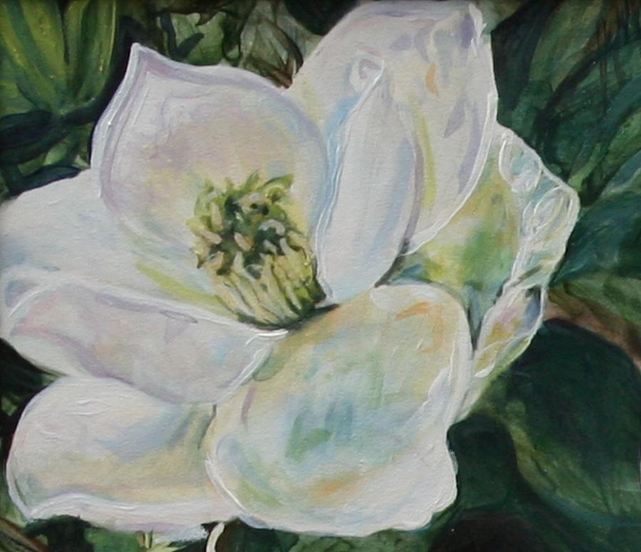 Island Images- Detail Magnolia Painting by Cyndi Brewer