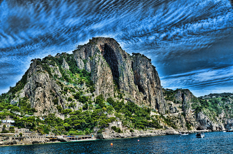 Capri Photograph - Isle of Capri Limestone Cliffs by Jon Berghoff