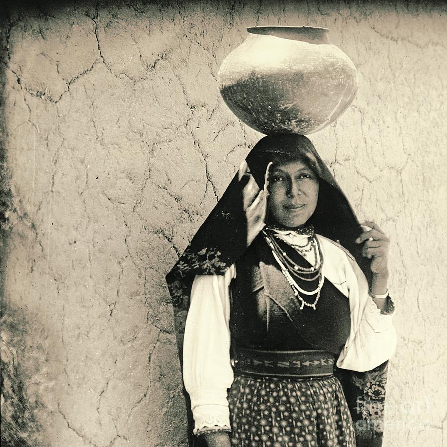 Native American Photograph - Isleta Pueblo Woman 1910 by Padre Art