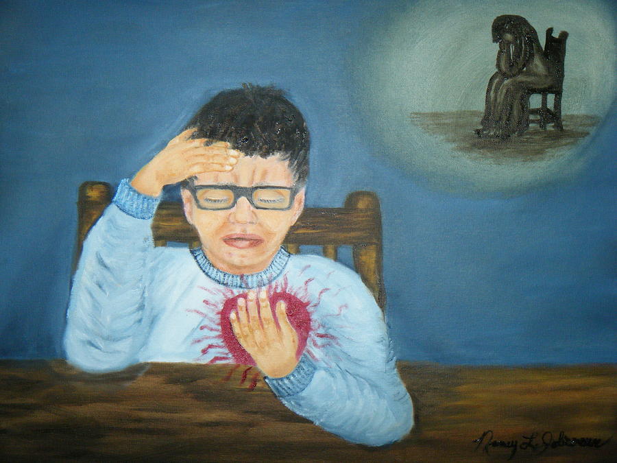 It Hurts My Heart Painting by Nancy L Jolicoeur