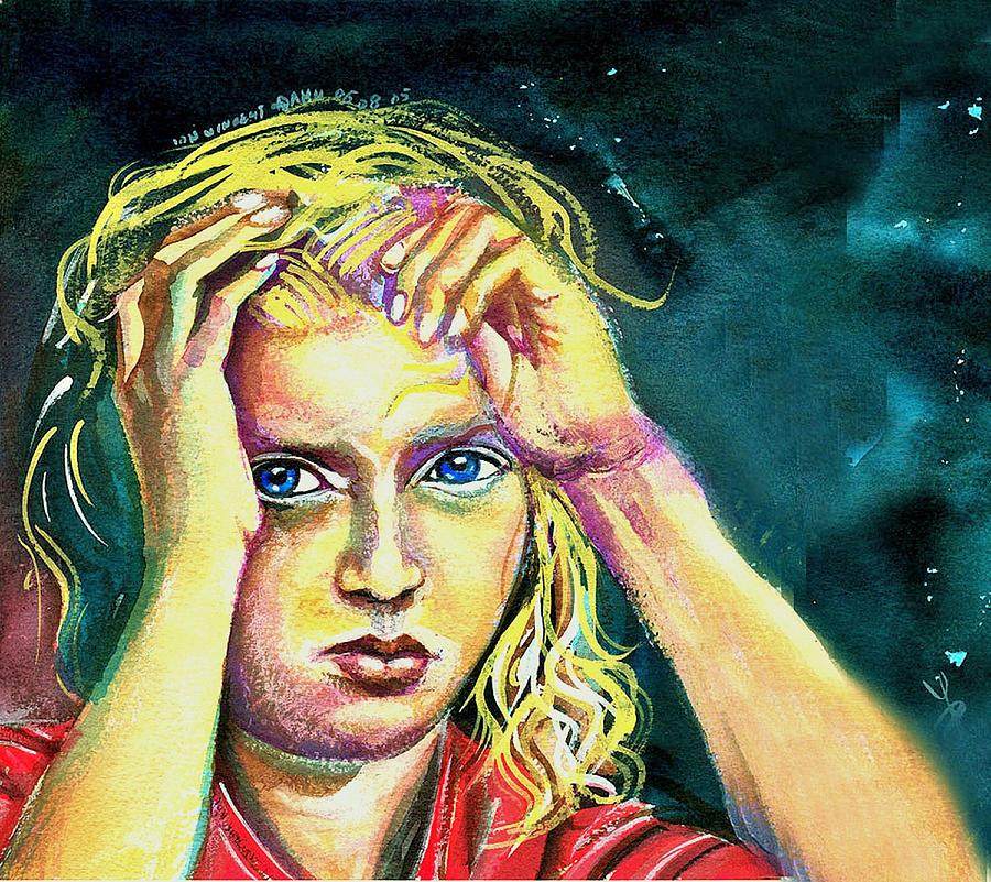 Portrait Painting - It s Hard Being a Teenager  by ITI Ion Vincent Danu