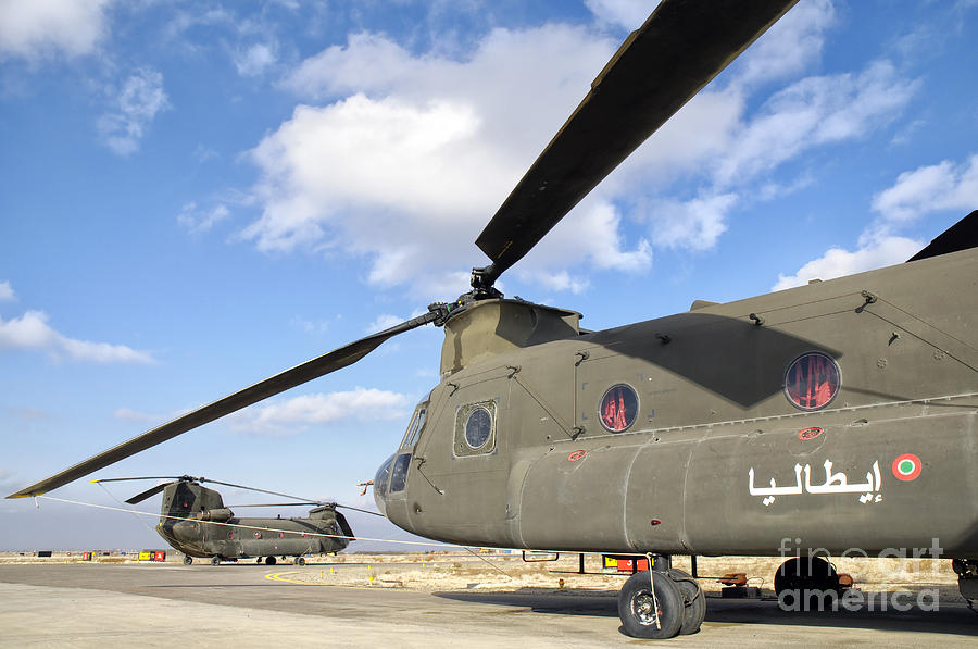 Italian Army Ch-47c Chinook Helicopters Photograph