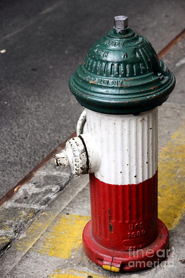 Flag Photograph - Italian Fire Hydrant by Sophie Vigneault