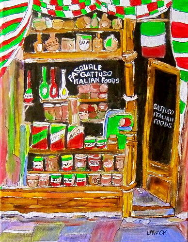 Italian Food Store Painting by Michael Litvack