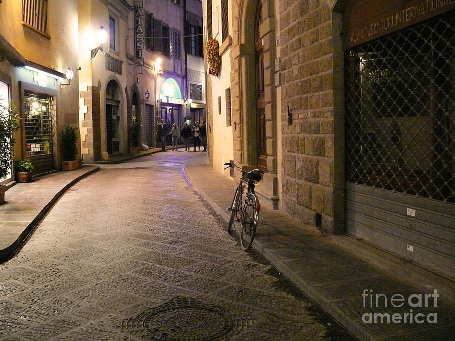 Italy Night Street  Photograph by Jeanne  Woods